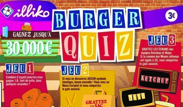 Le célèbre Burger Quiz se décline en jeu à gratter