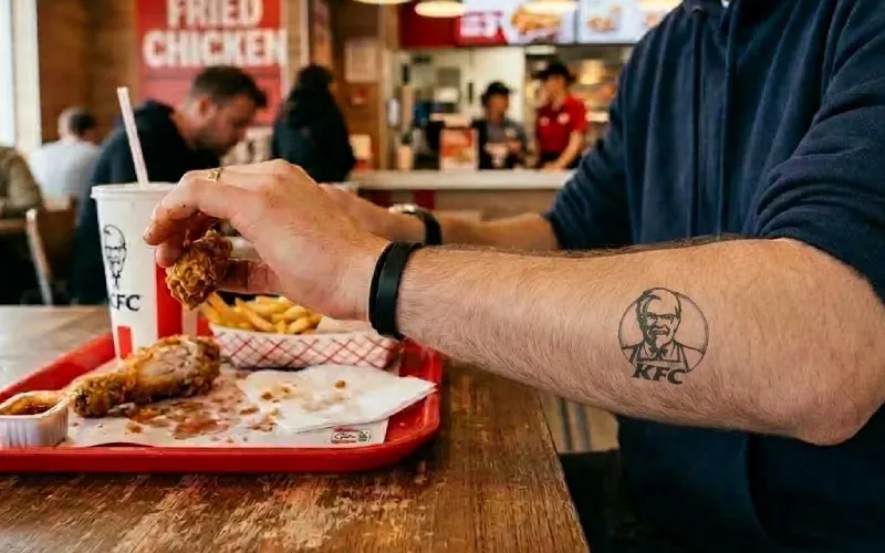 Du poulet frit gratuit à vie chez KFC si vous vous faites tatouer le logo de l'enseigne